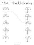 Match the Umbrellas Coloring Page