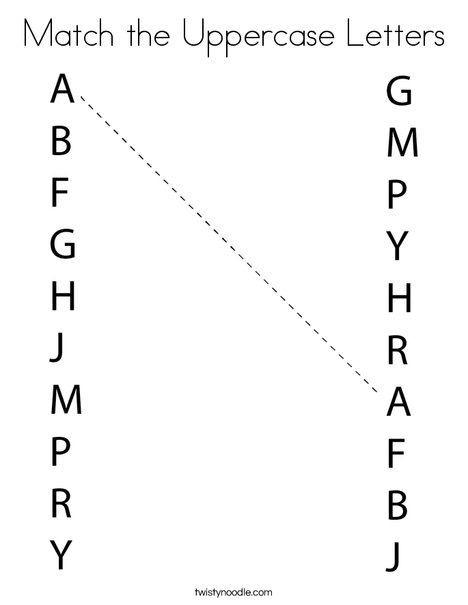 Match the Uppercase Letters Coloring Page