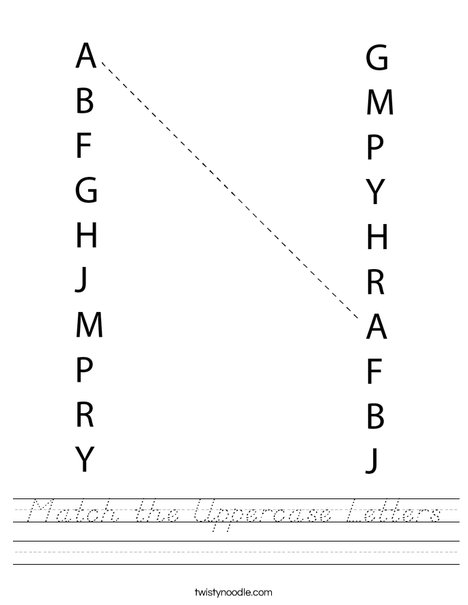 Match the Uppercase Letters Worksheet