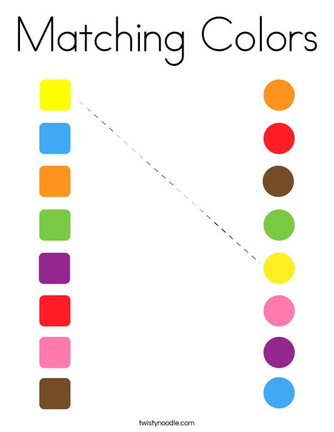 Matching Colors Coloring Page