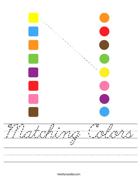Matching Colors Worksheet