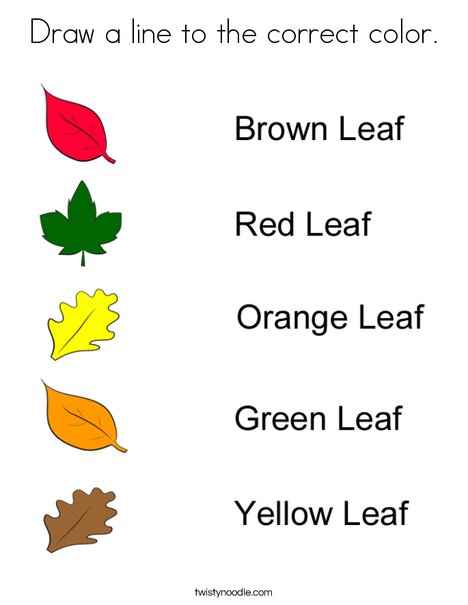 Matching Leaves Coloring Page