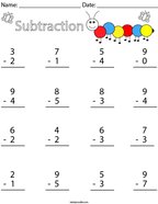 first grade subtraction math worksheets twisty noodle