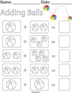 Adding Balls Math Worksheet