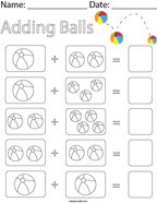 preschool math homework sheets Adding Balls Math Worksheet