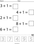 free printable math addition worksheets for kindergarten