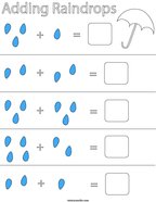 Adding Raindrops Math Worksheet