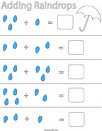 pre school maths worksheet pdf Adding Raindrops Math Worksheet