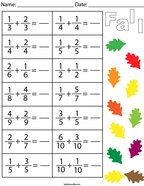 Autumn math worksheets 3rd grade