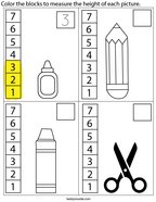 Back to School Measurement Math Worksheet