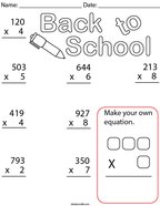 Back to school math worksheets 4th grade
