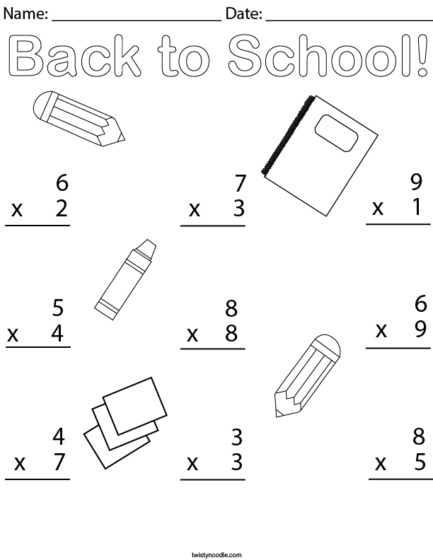 Back to school math worksheets 4th grade
