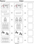 First day of school math worksheets