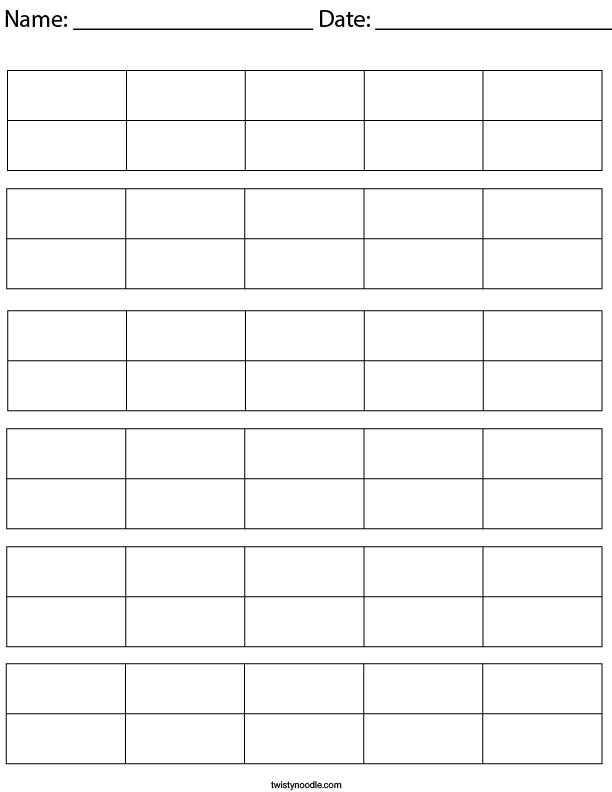 Blank Ten Frames Math Worksheet