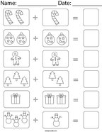 Christmas Picture Addition Math Worksheet