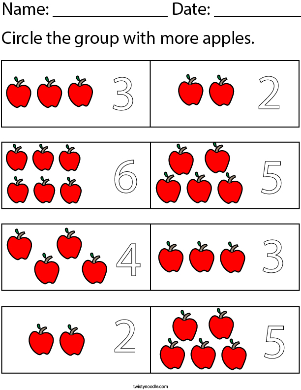 Who apple math worksheets