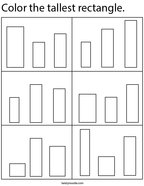 Color the tallest rectangle Math Worksheet