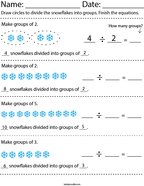 Dividing Snowflakes Math Worksheet