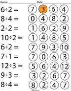 Division- Color the Answer Math Worksheet