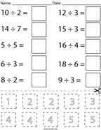 Division Cut and Paste Math Worksheet