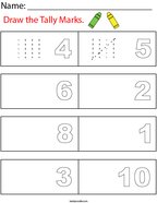 Draw the Tally Marks Math Worksheet