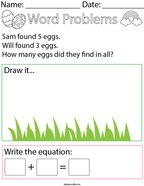 Easter Egg Addition Word Problem Math Worksheet