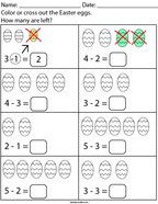 Easter Egg Subtraction Math Worksheet