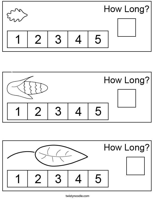 Fall How Long Math Worksheet