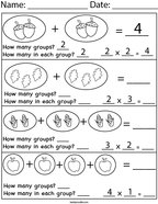 Fall Multiplication Math Worksheet