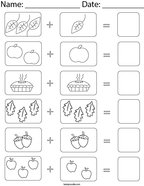 Fall Picture Addition Math Worksheet