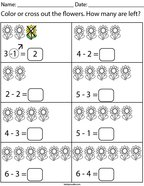 pre k subtraction math worksheets twisty noodle