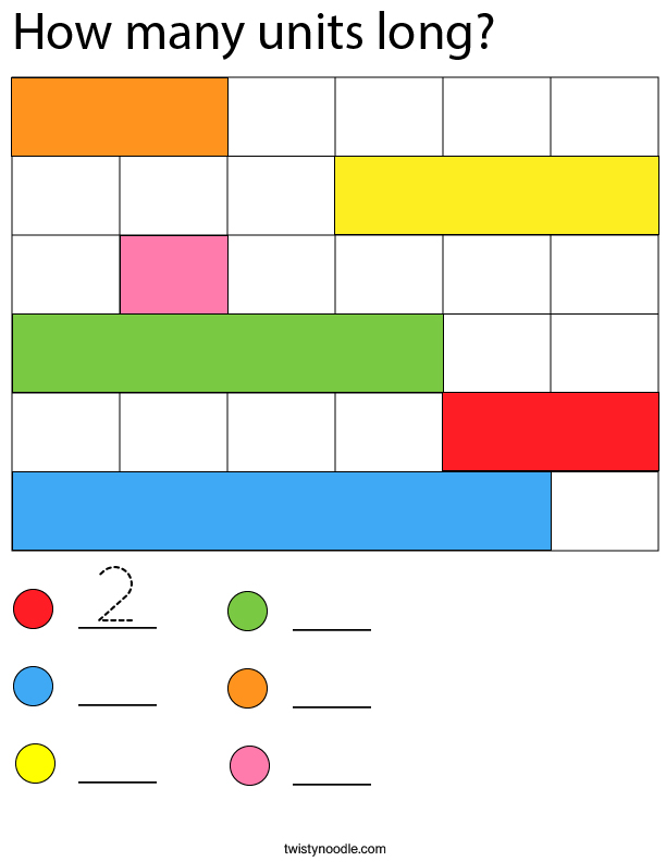 How many units long? Math Worksheet