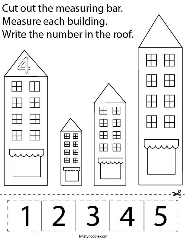 Measure the Buildings Math Worksheet
