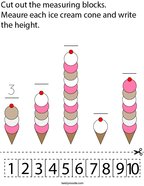 Measure the Ice Cream Cones Math Worksheet
