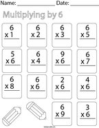 Multiplying by Six Math Worksheet