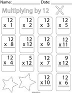 Multiplying by Twelve Math Worksheet