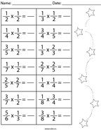 Multiplying Fractions Math Worksheet