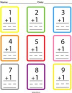 Number 1 Addition Facts Flashcards Math Worksheet