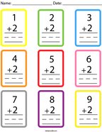 Number 2 Addition Facts Flashcards Math Worksheet