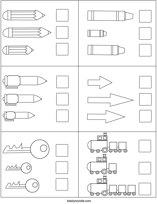 Order By Length Math Worksheet