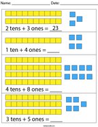 Place Value- 10's and 1's Math Worksheet