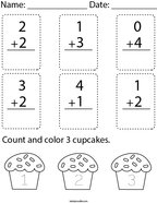 Preschool Simple Addition Math Worksheet