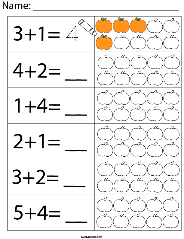 Pumpkin Color and Add Math Worksheet