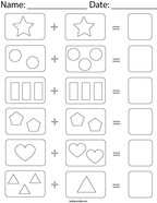 Shape Picture Addition Math Worksheet
