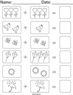 Spring Picture Addition Math Worksheet