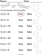 Math worksheets multiplication 3rd grade