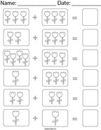 Tulip Picture Addition Math Worksheet