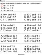 Which subtraction problems have the same answers Math Worksheet