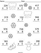Winter math worksheets 4th grade