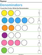 Write the Denominator Math Worksheet